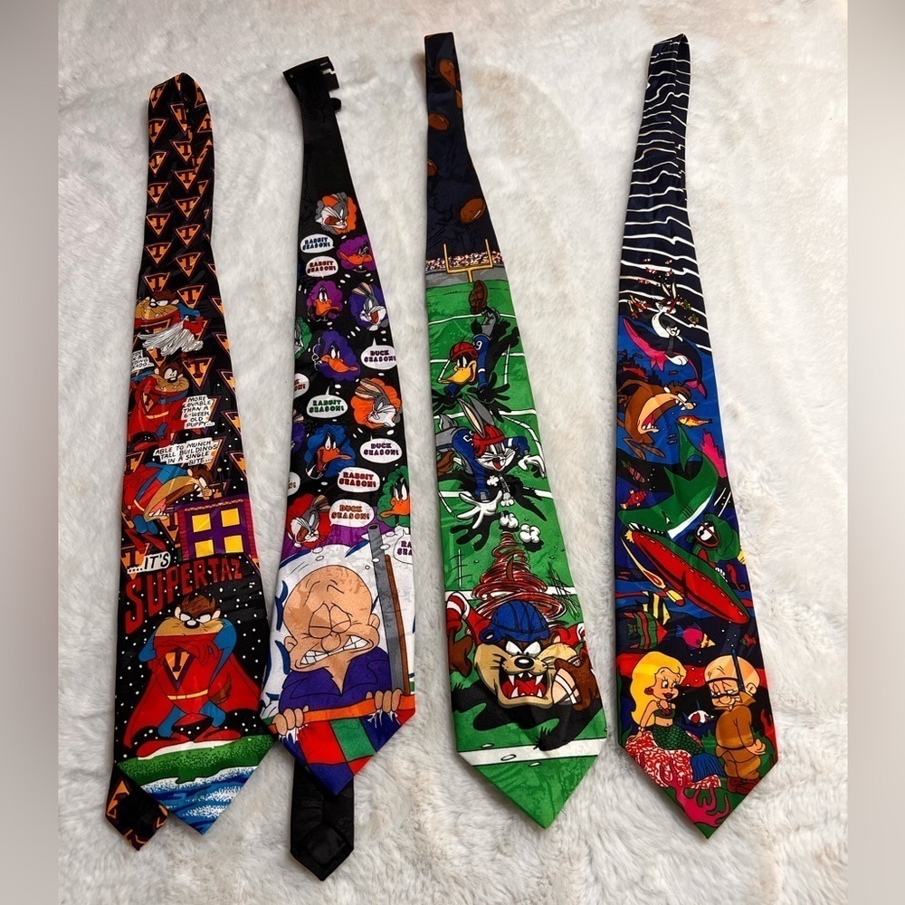 Looney Tunes Mania tie lot Elmer Fudd Taz Bugs Bunny etc
